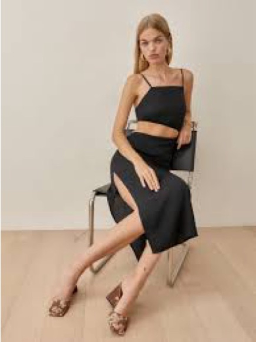 reformation kiwi black dress Sz 8